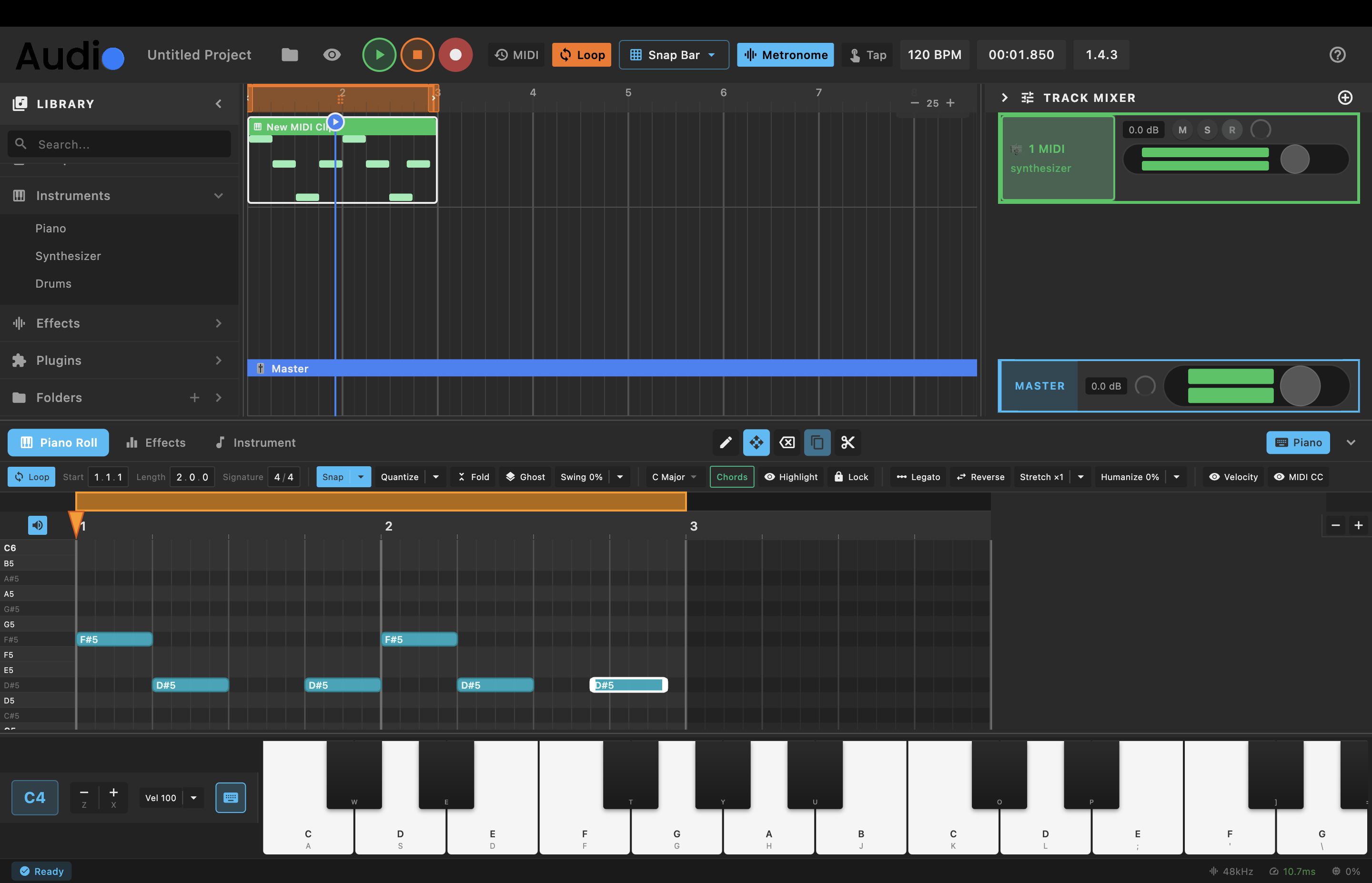 Boojy Audio Main Interface